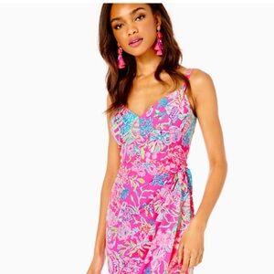 Lilly Pulitzer Scarlet Stretch Faux Wrap Dress in Pink Isle Shell Me 🐚 💗